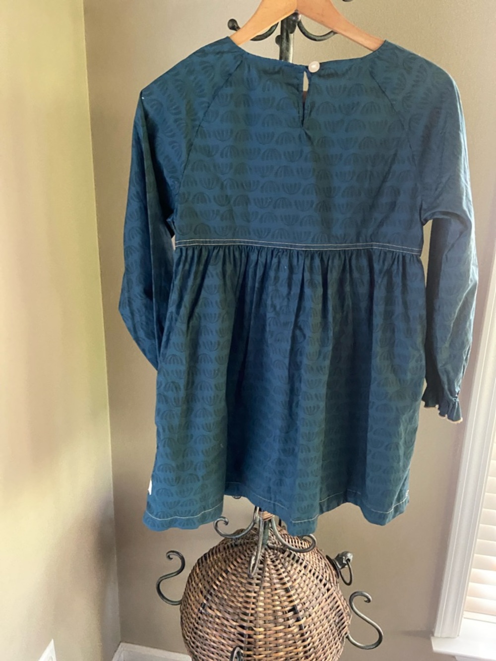 Persnickety Teal Printed Long-Sleeve Girls Dress size 12 NWOT - Picture 4 of 7